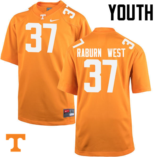 Youth #37 Charles Raburn West Tennessee Volunteers College Football Jerseys-Orange